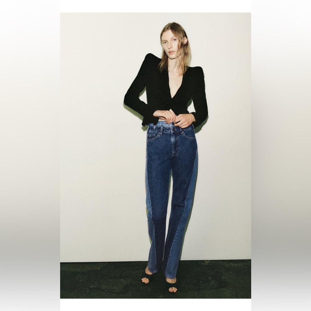 Zara Contrast Jeans - Size 6